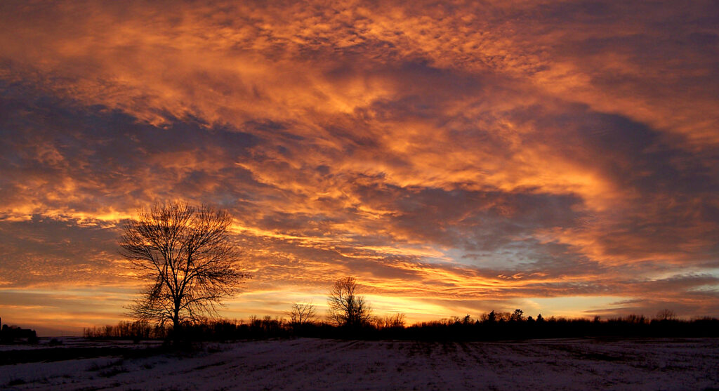 Clouds, Sunset, Farm Field