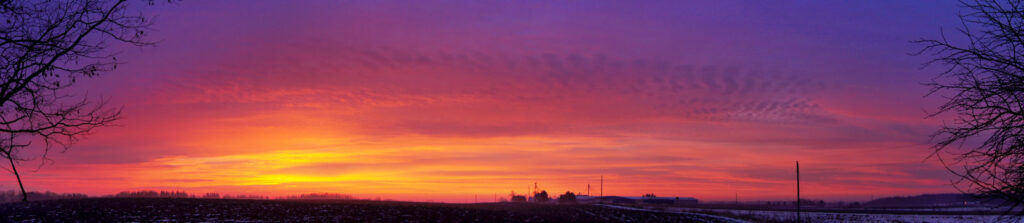 Sunrise, Panorama, Farm Field