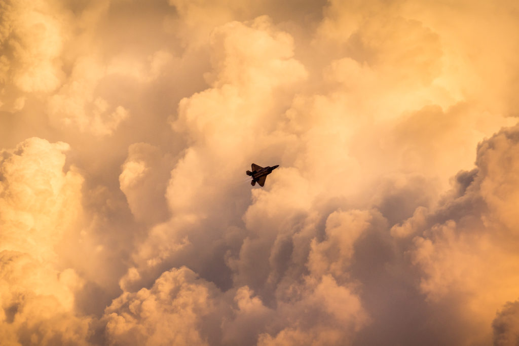 Jet, Clouds, F-22 Raptor, Raptor, F-22