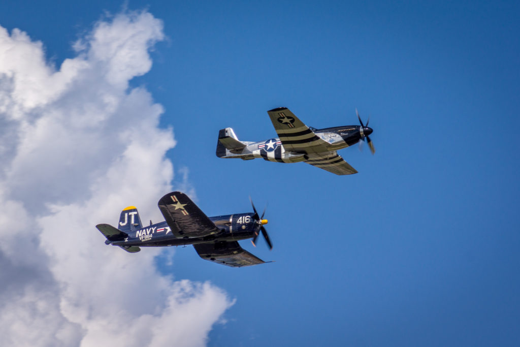 Aircraft, Airplanes, Flying, Vintage, P-51D Mustang, Chance-Vought F4U-4 Corsair