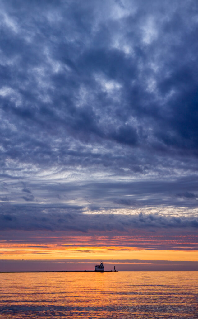 Pano, Sunrise, Kewaunee, Clouds, Blue