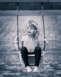 Child, Swing, Monochrome, Girl