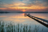 Bass Lake, Sunrise, Dock, Calm, Lake