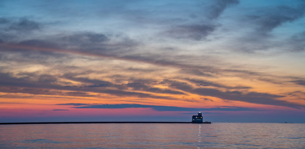 Sunrise, Lake Michigan, Kewaunee, Lighthouse